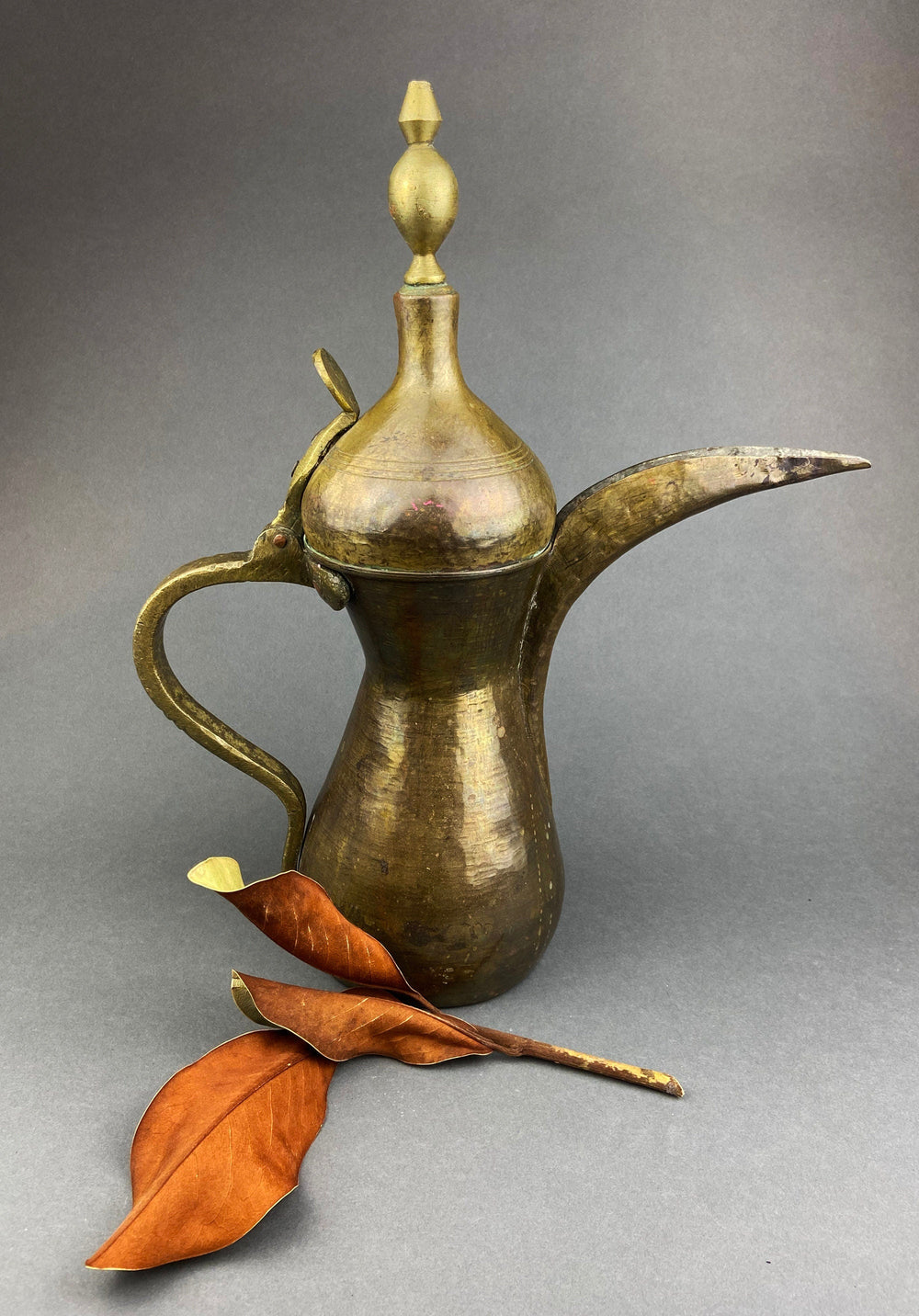 Antique  Large Aftaba. Primitive, Hand Hammered Brass Vessel for Water. Made in Northern India and Persia. Highly Collectible Pitcher.