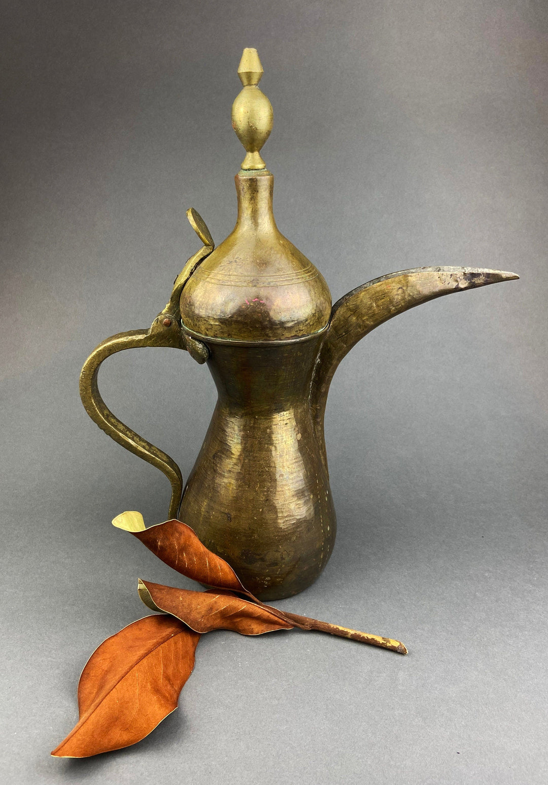 Antique  Large Aftaba. Primitive, Hand Hammered Brass Vessel for Water. Made in Northern India and Persia. Highly Collectible Pitcher.