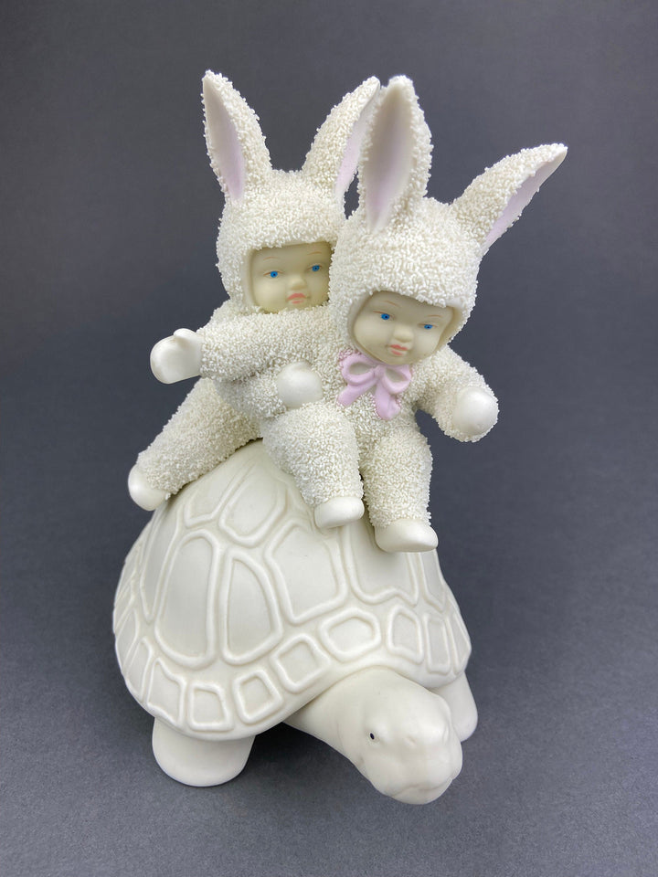 SnowBabies Bunny. Department 56 Rabbit. Easter or Spring Celebration. Egg Basket Accessory. Collectibles.