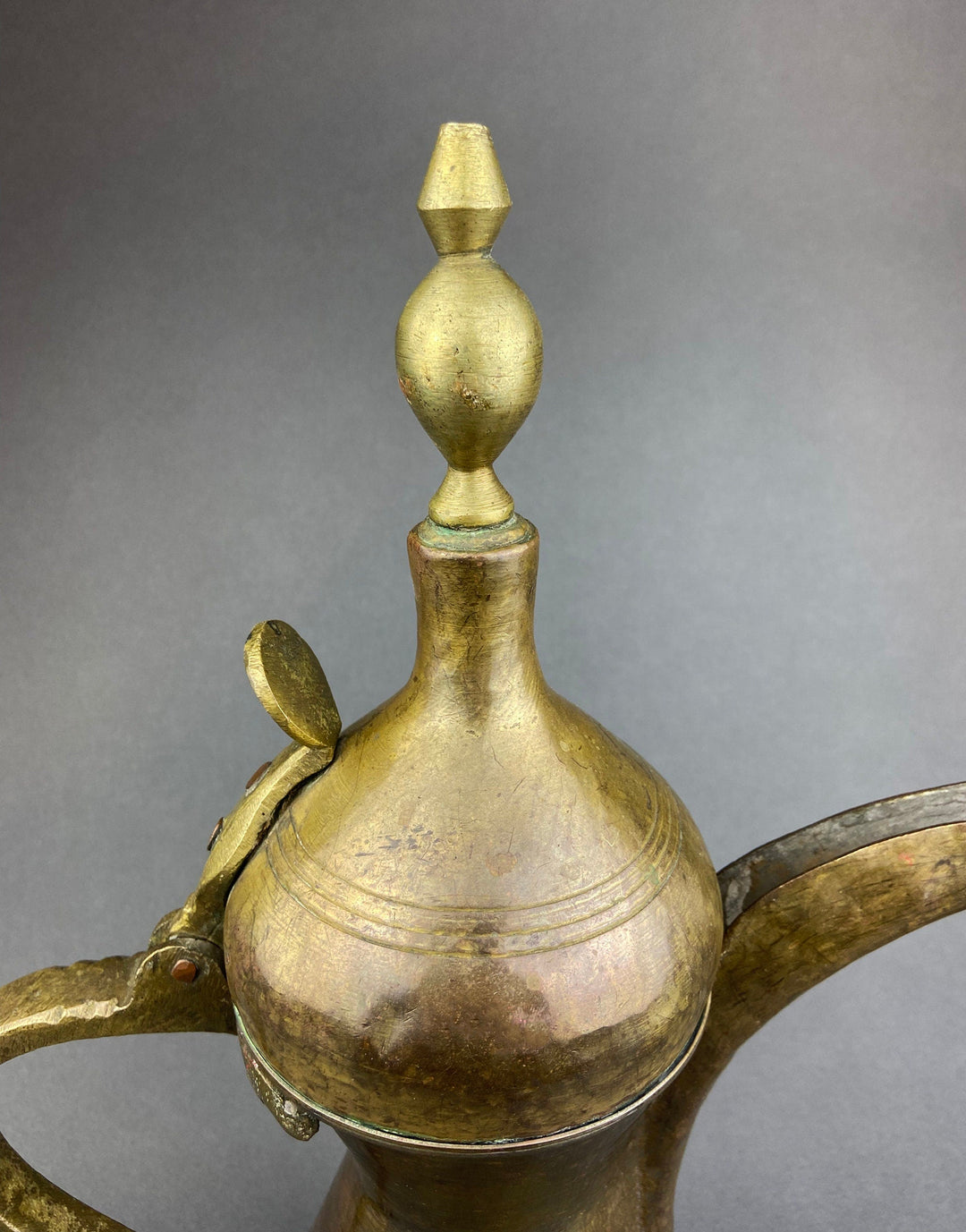 Antique  Large Aftaba. Primitive, Hand Hammered Brass Vessel for Water. Made in Northern India and Persia. Highly Collectible Pitcher.