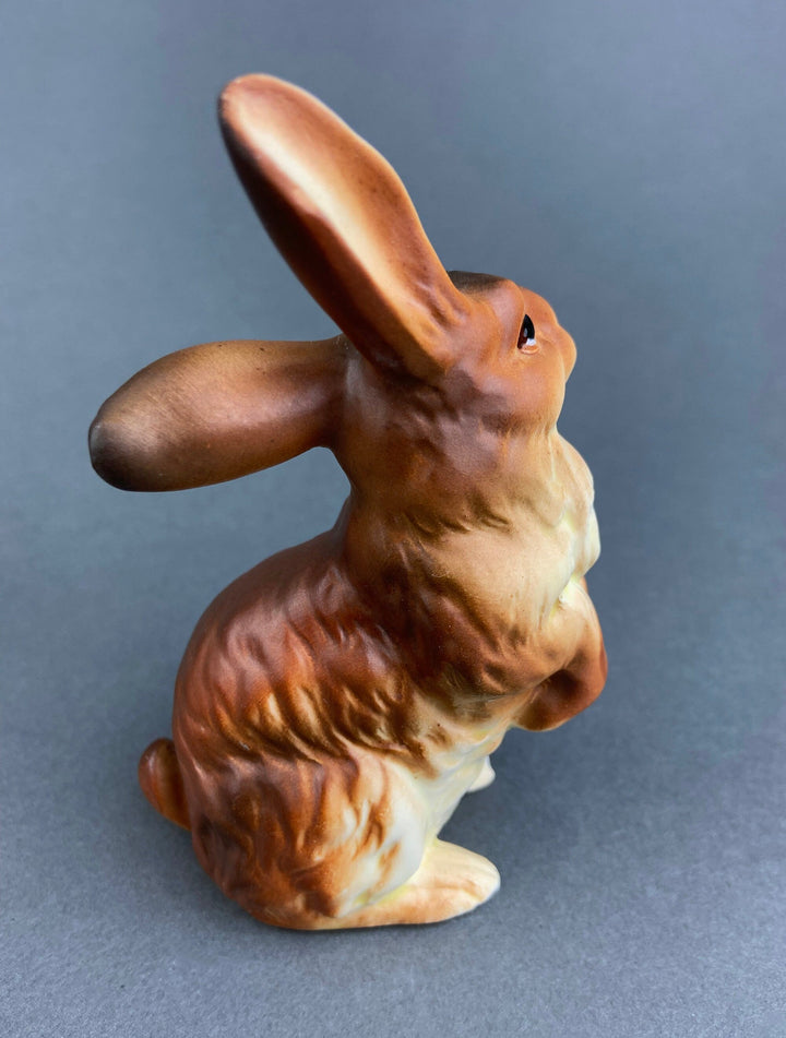 Vintage Bunny Figurines. Pair of Hand Painted Porcelain Rabbits. Spring and Easter Celebration. Collectible Figurines.