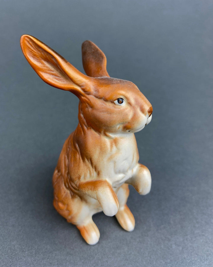 Vintage Bunny Figurines. Pair of Hand Painted Porcelain Rabbits. Spring and Easter Celebration. Collectible Figurines.
