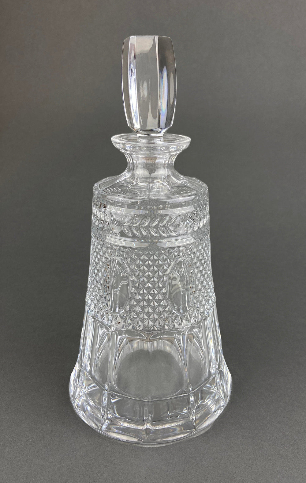 Crystal Decanter with Stopper. Cut Crystal Carafe. Perfect for Office Decor, Social Club Decor, Men Cave Accessory. Gift for Dad.