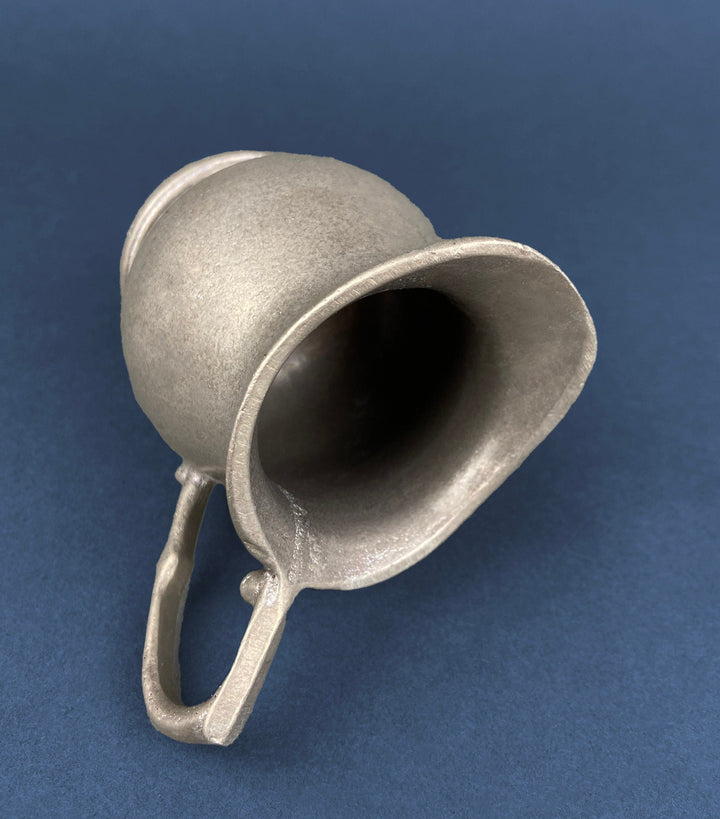 Vintage Pewter Creamer and Sugar Bowl. BWP USA. Collectible Pewter Set of Two, showcasing a vintage creamer side view.
