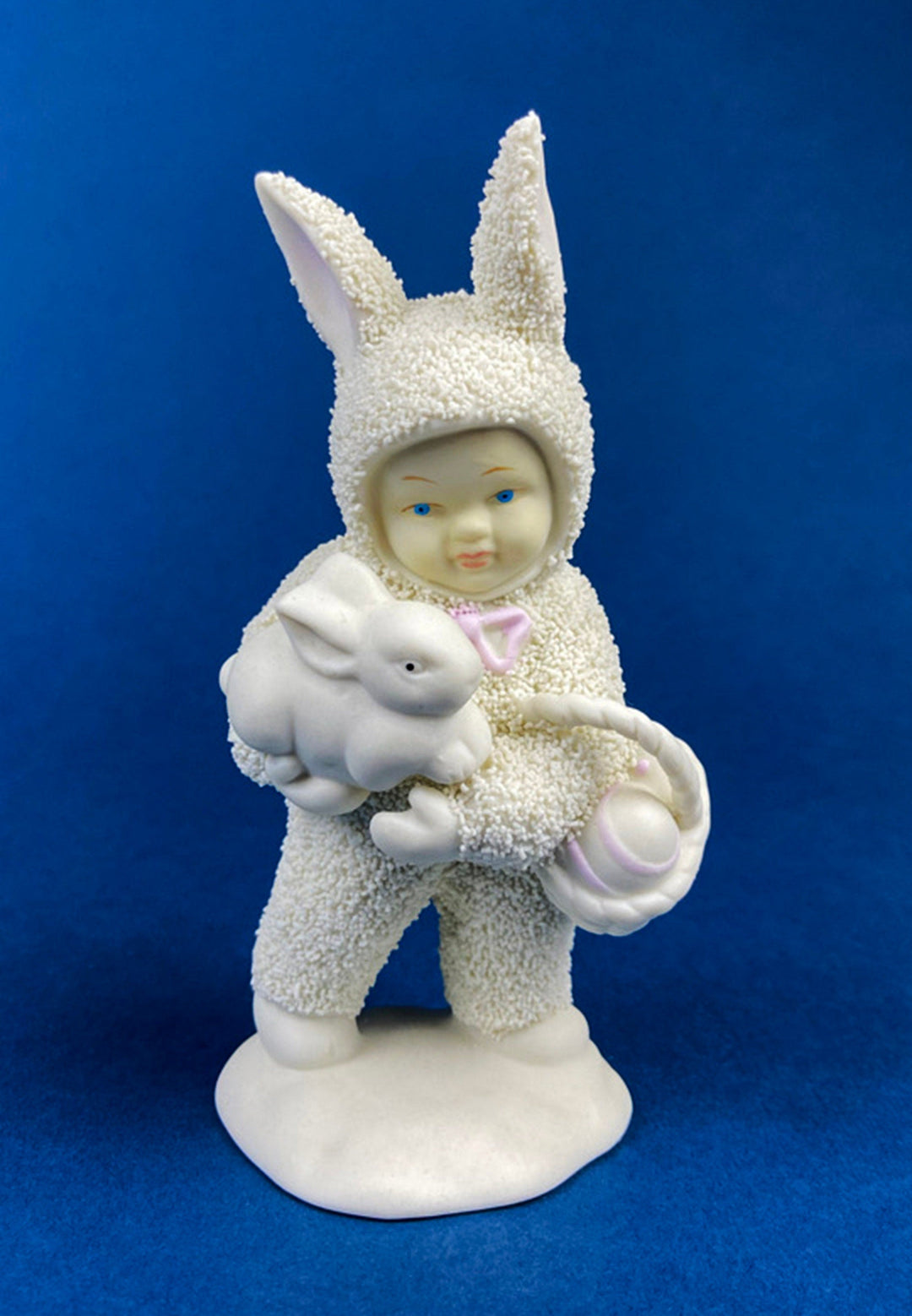SnowBabies Bunny. Department 56 Rabbit. Easter or Spring Celebration. Egg Basket Accessory. Collectibles.