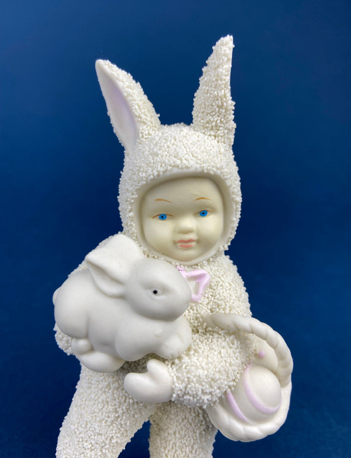 SnowBabies Bunny. Department 56 Rabbit. Easter or Spring Celebration. Egg Basket Accessory. Collectibles.