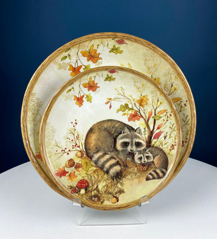 Cute Foxes Dinner Plate. Fox Mom with Her Pup. Whimsical Fall Themed Plate. Kid at Heart or Grandparents' Gift for Grandkids. Gift for Mom.