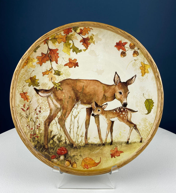 Cute Foxes Dinner Plate. Fox Mom with Her Pup. Whimsical Fall Themed Plate. Kid at Heart or Grandparents' Gift for Grandkids. Gift for Mom.