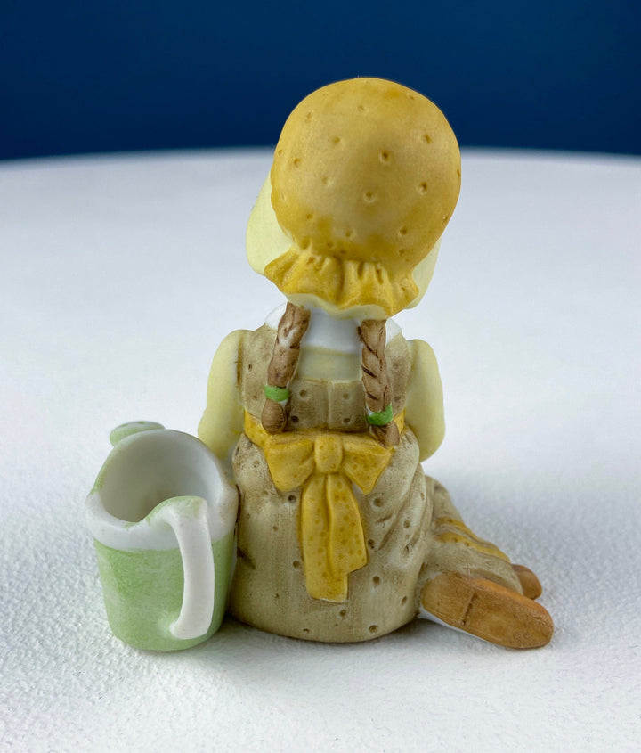 Porcelain Figurine by Marks & Rosenfeld of Little Girl Planting Flowers. Paired with Porcelain Birds in Nest. Gift for Mom, Grandma, Partner.