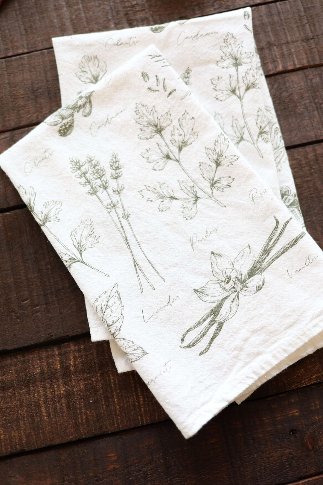 Vintage Herbs Tea Towel