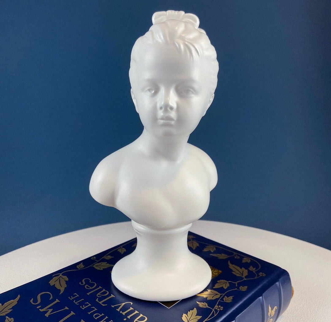 Vintage Napcoware White Porcelain Victorian Children Busts, Set of Two