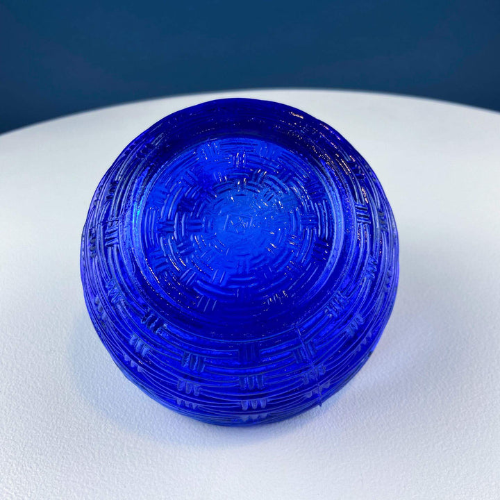 Vintage Cobalt Blue Glass Nesting Dove Covered Dish