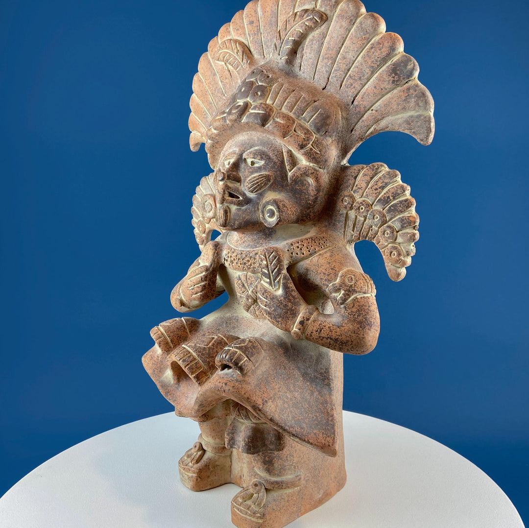 Pre-Columbian Style Red Clay Warrior Vessel