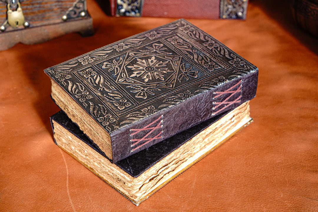 Floral Embossed Leather Journal