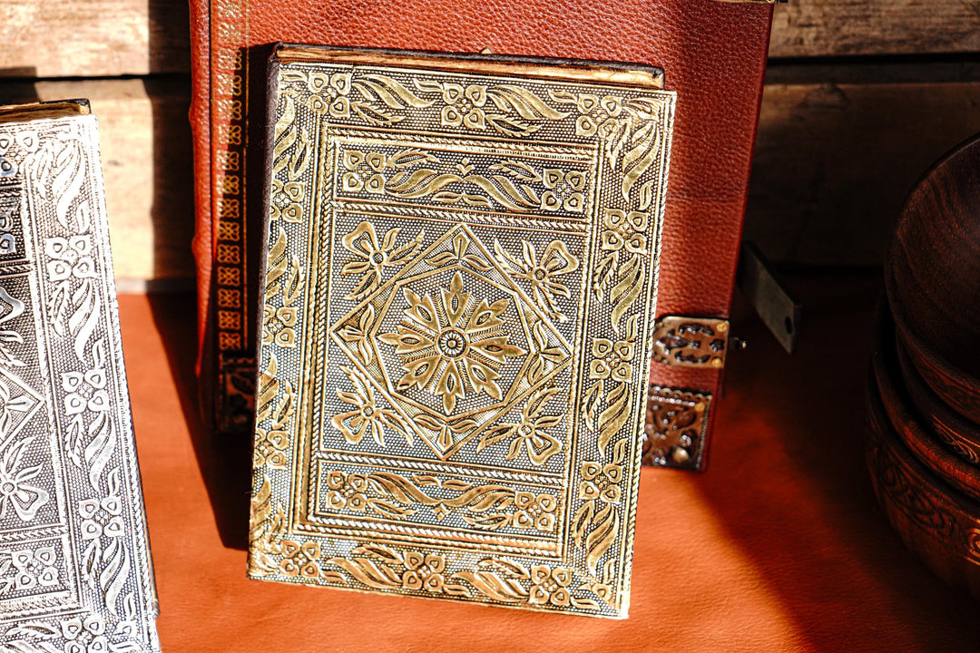 Floral Embossed Leather Journal