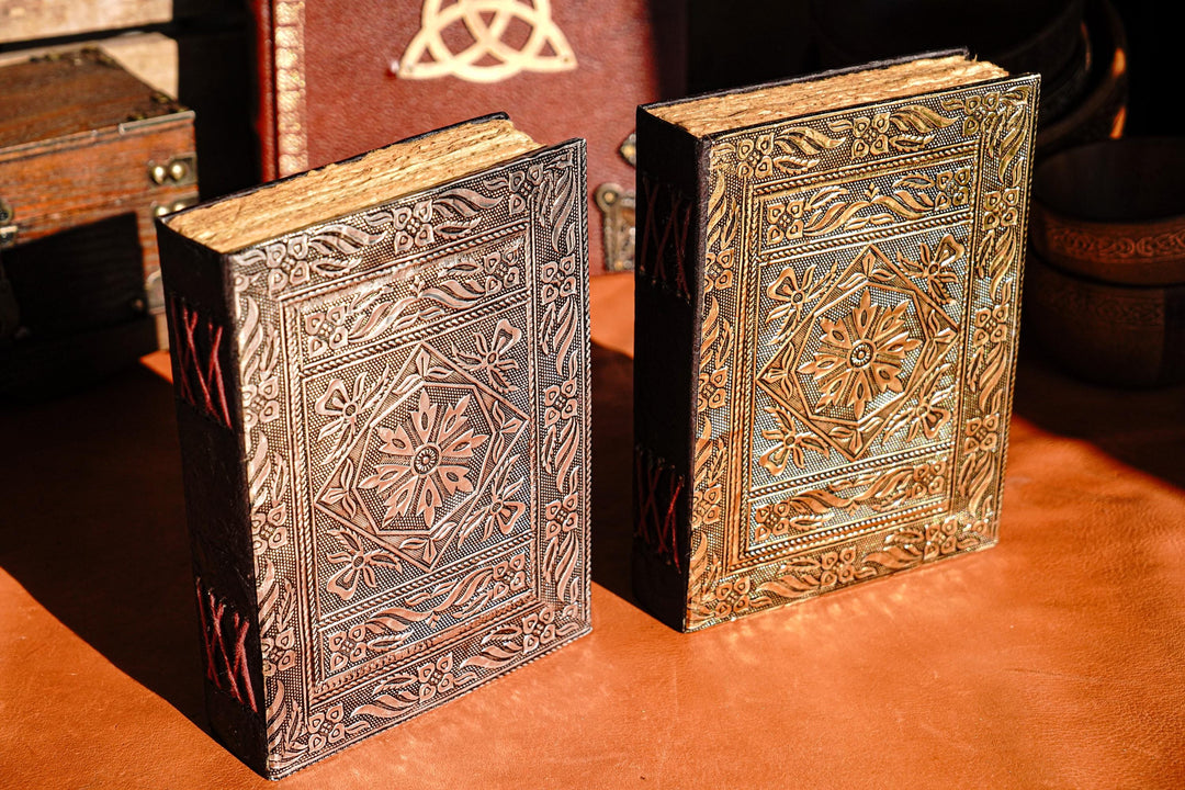Floral Embossed Leather Journal