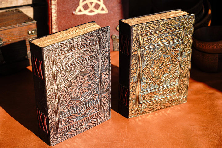 Floral Embossed Leather Journal