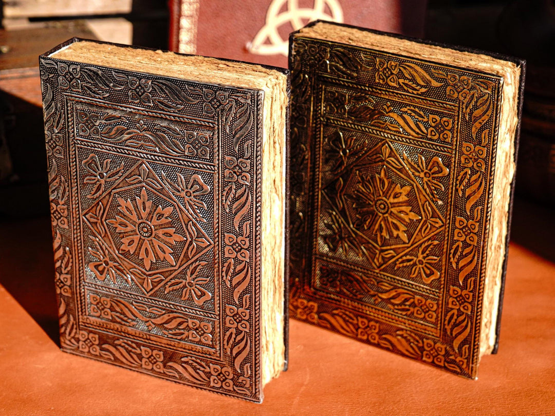 Floral Embossed Leather Journal