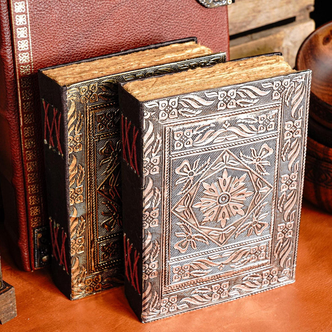 Floral Embossed Leather Journal