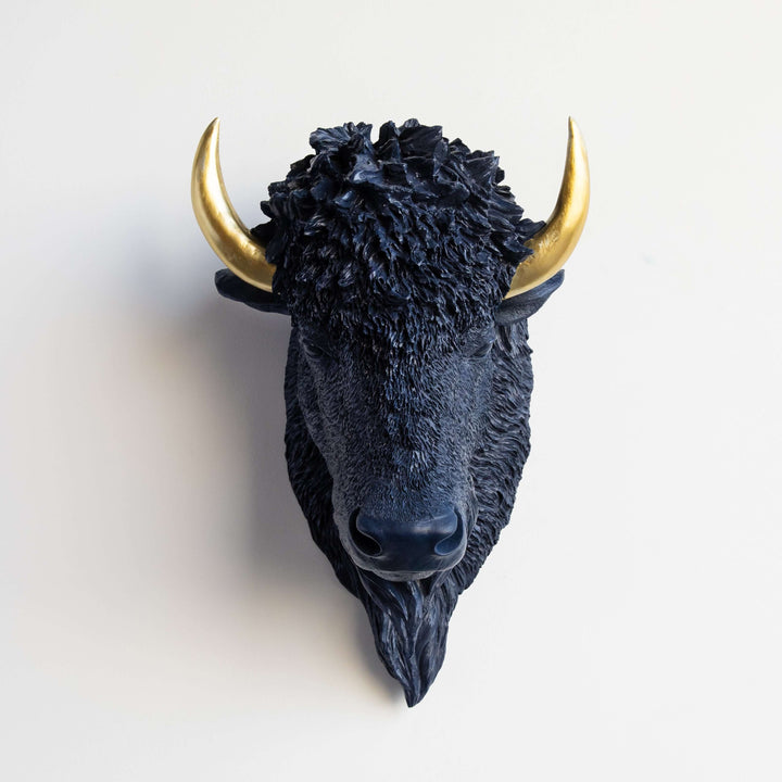 Handcrafted Faux Bison Head Wall Art
