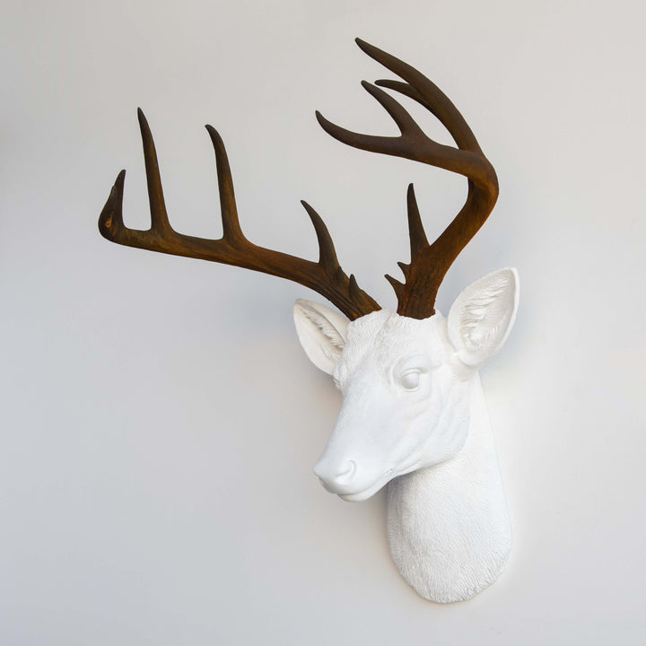 Handcrafted Faux Deer Head Wall Sculpture