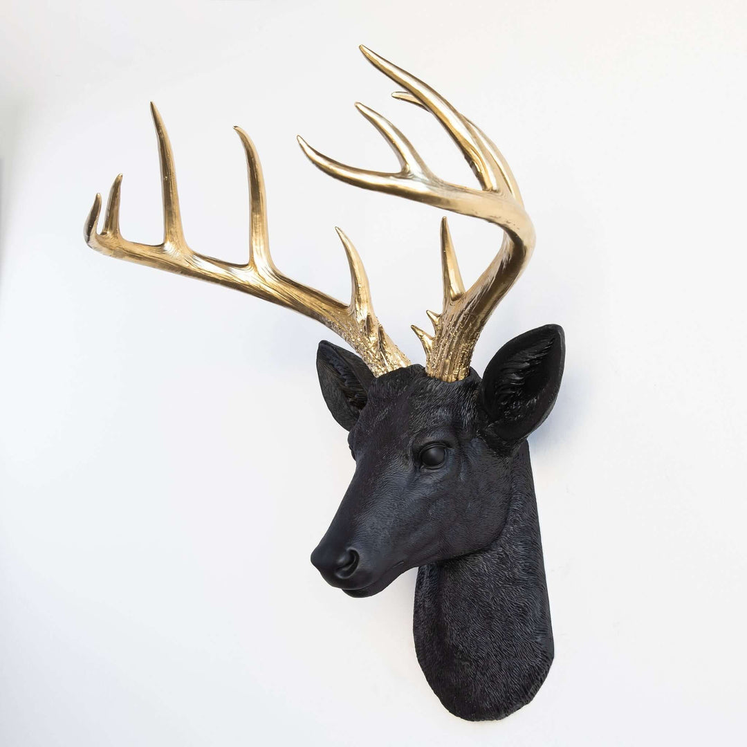 Handcrafted Faux Deer Head Wall Sculpture
