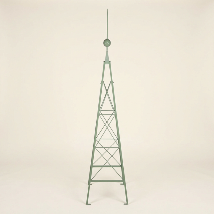 Soft Garden Green Cottage Garden Iron Trellis shown full length against an ivory studio background