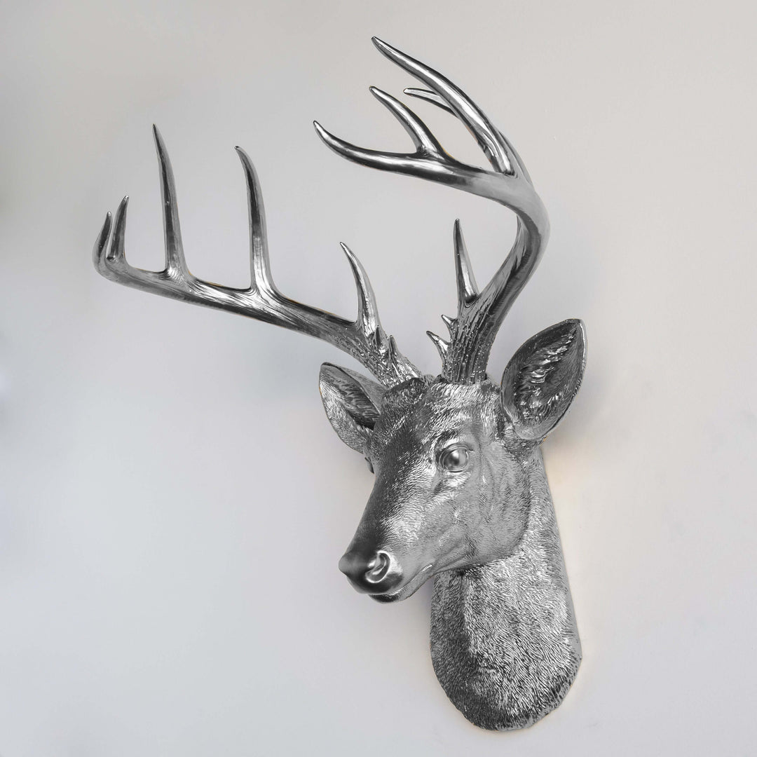 Handcrafted Faux Deer Head Wall Sculpture