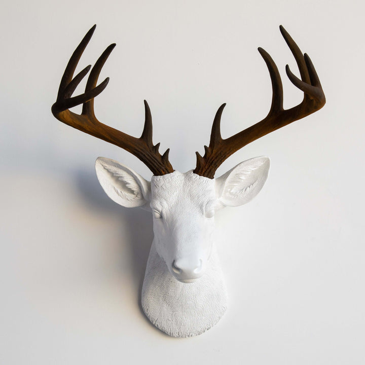 Handcrafted Faux Deer Head Wall Sculpture