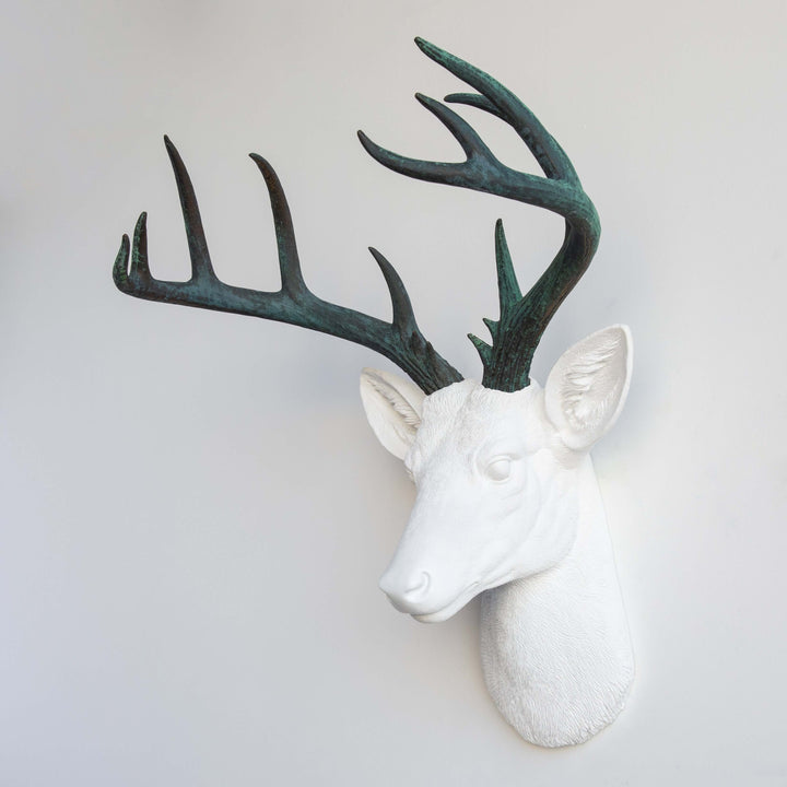 Handcrafted Faux Deer Head Wall Sculpture