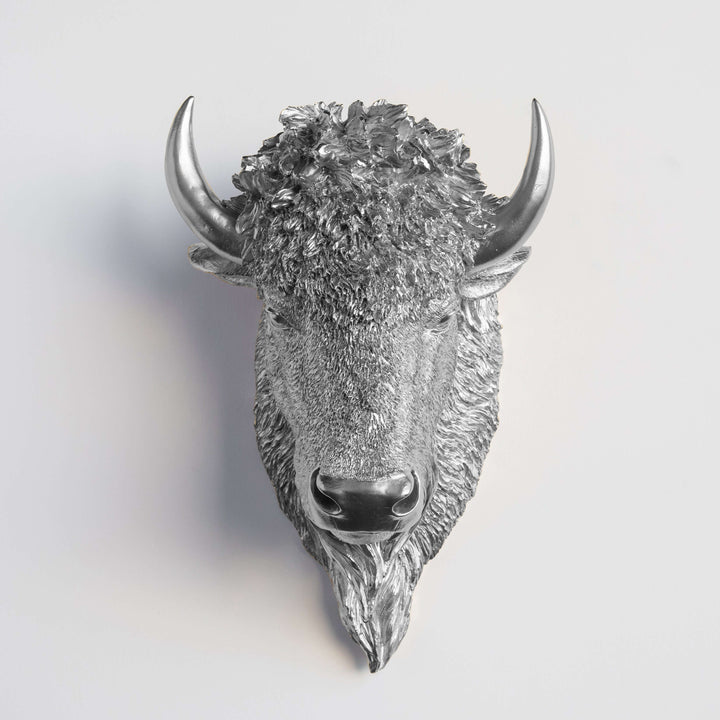 Handcrafted Faux Bison Head Wall Art