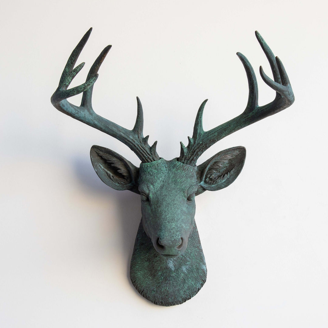 Handcrafted Faux Deer Head Wall Sculpture