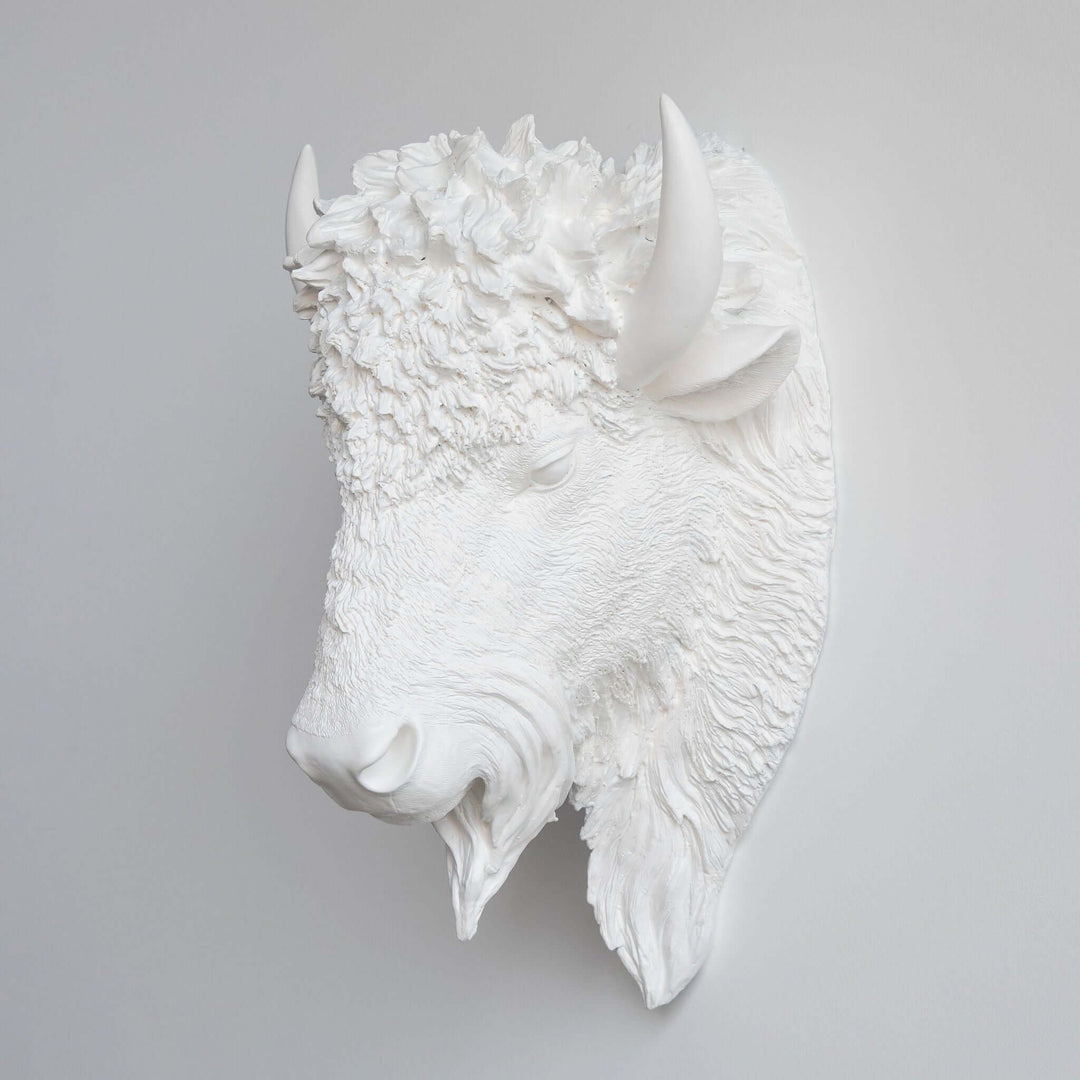 Handcrafted Faux Bison Head Wall Art