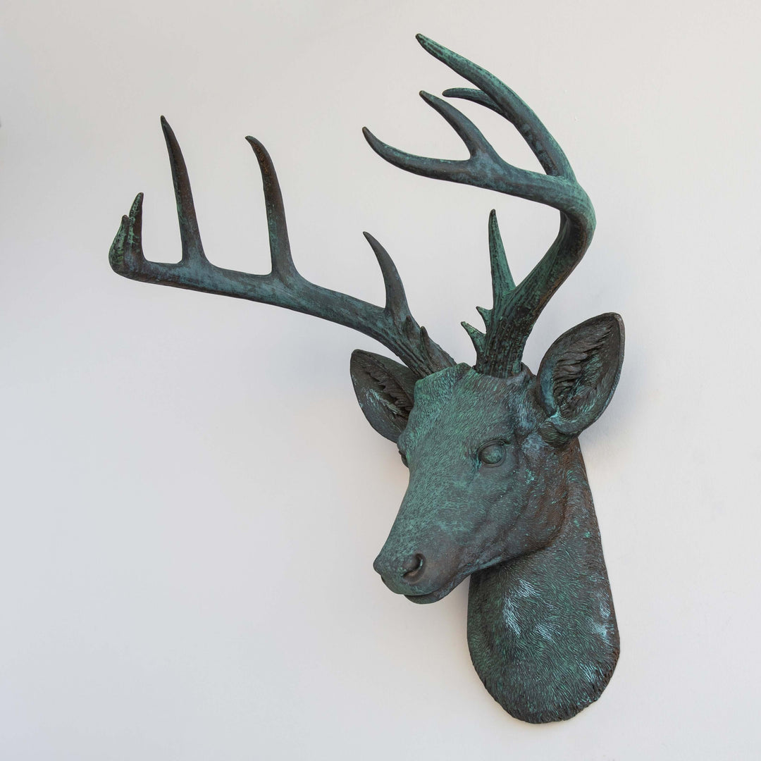Handcrafted Faux Deer Head Wall Sculpture