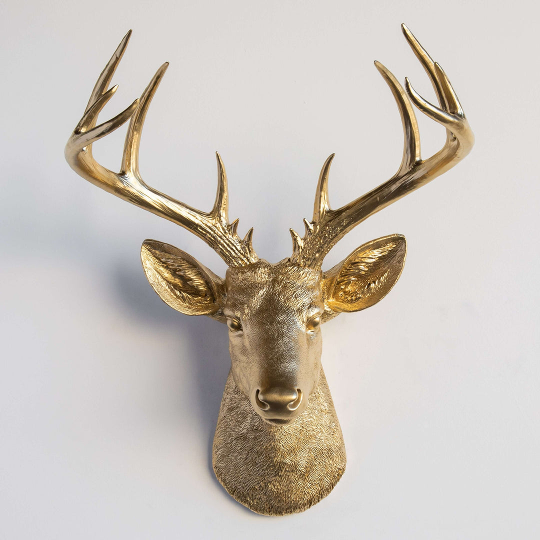 Handcrafted Faux Deer Head Wall Sculpture