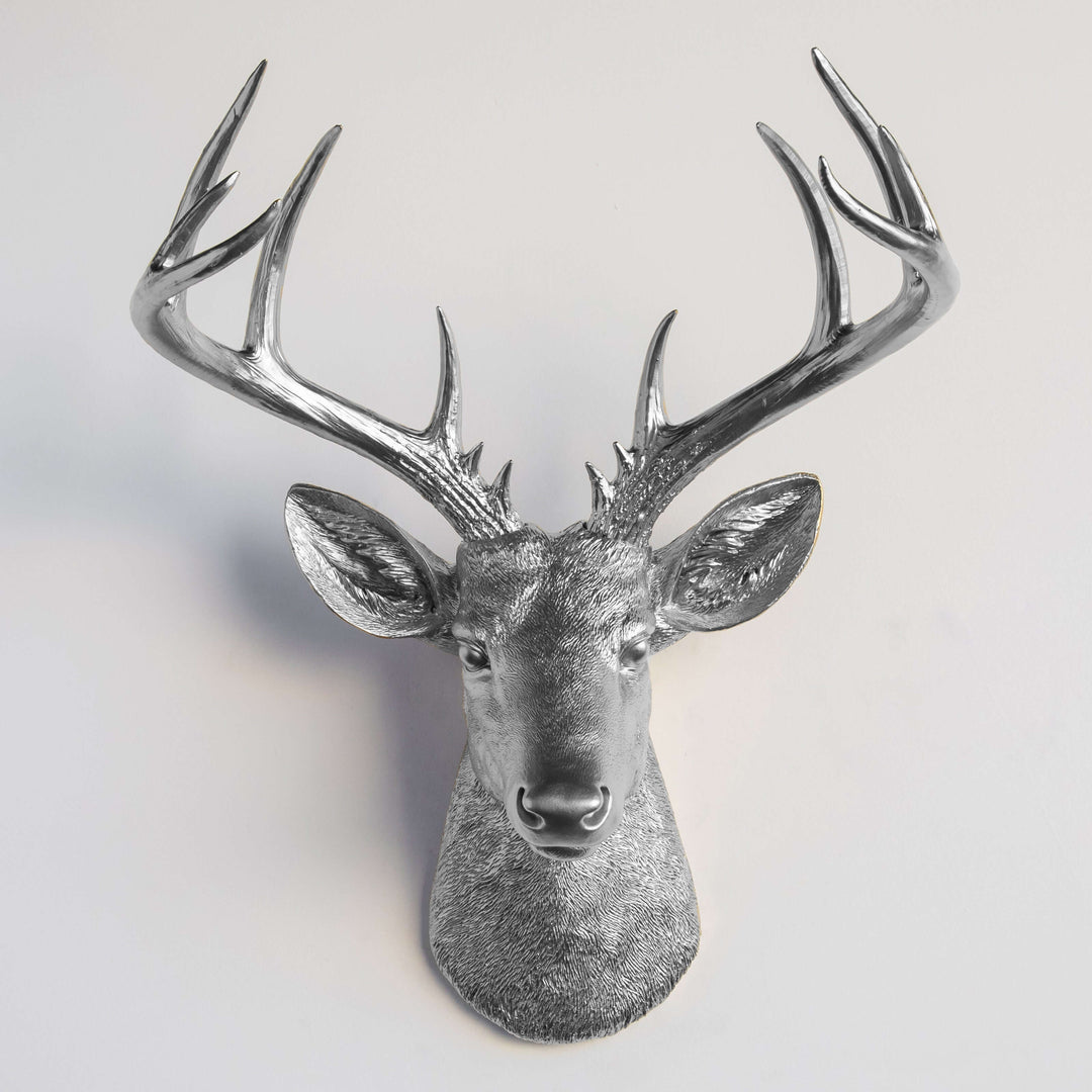 Handcrafted Faux Deer Head Wall Sculpture