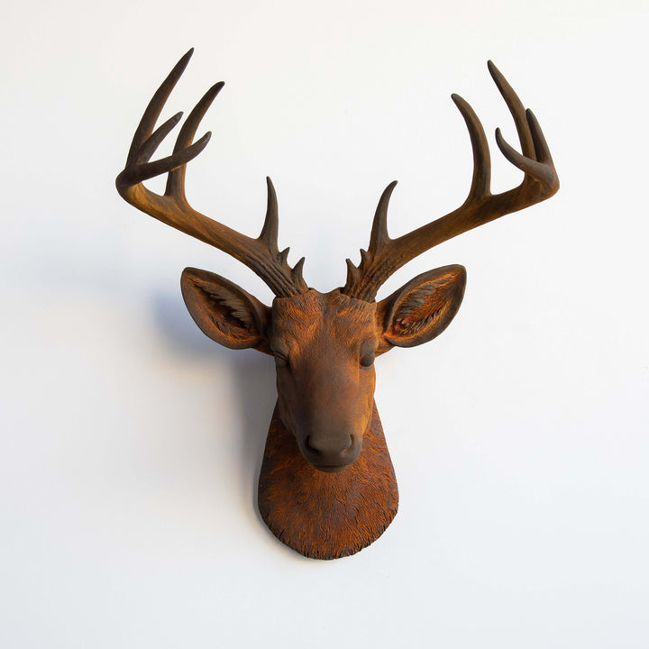 Handcrafted Faux Deer Head Wall Sculpture