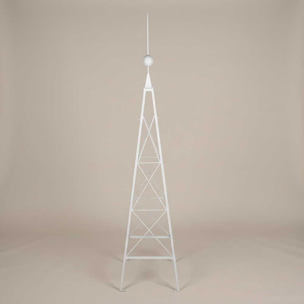 Soft White Cottage Garden Iron Trellis shown full length against a taupe studio background