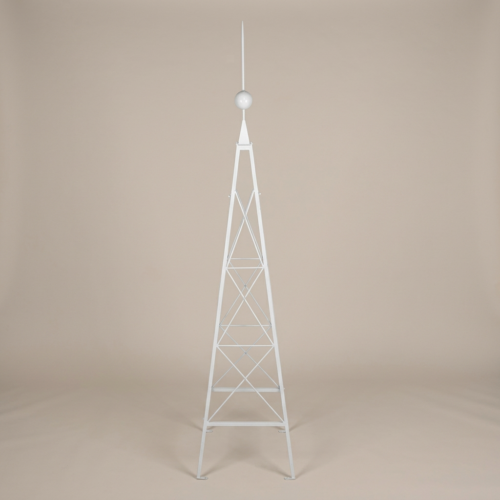 Soft White Cottage Garden Iron Trellis shown full length against a taupe studio background
