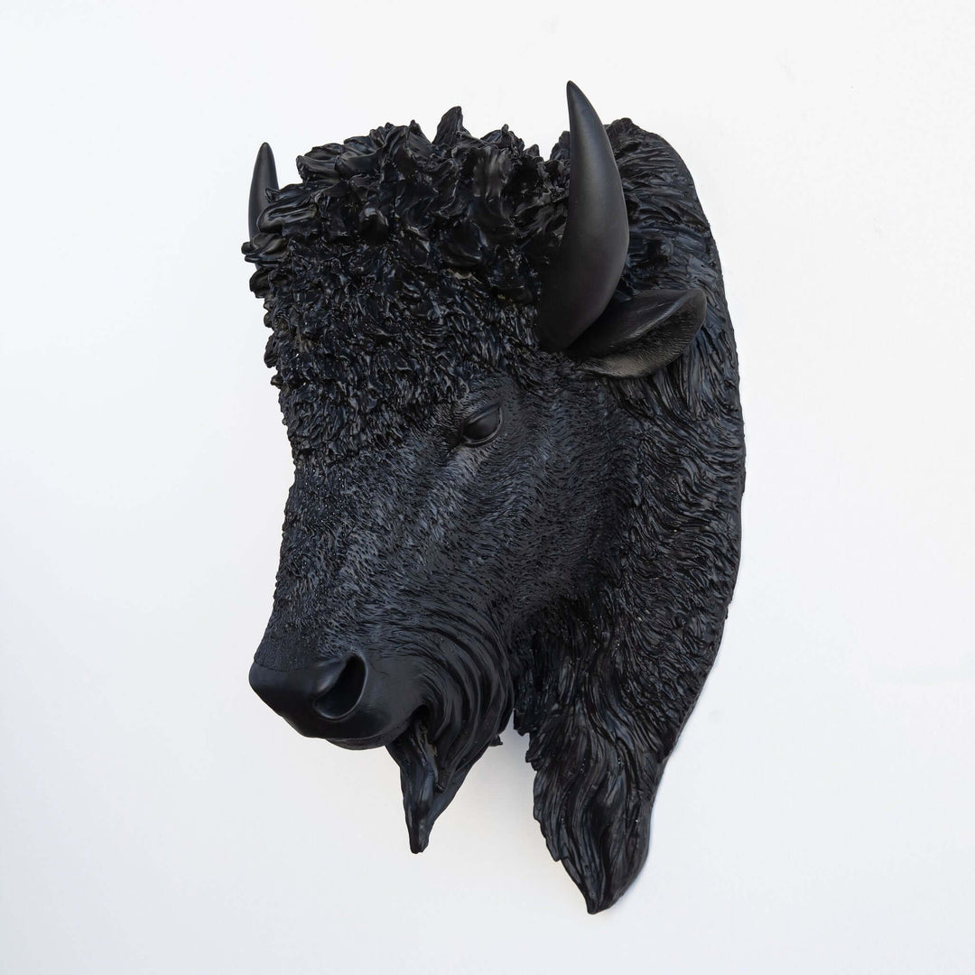 Handcrafted Faux Bison Head Wall Art