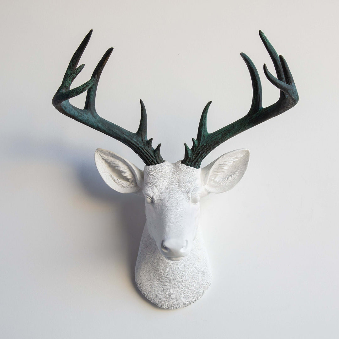 Handcrafted Faux Deer Head Wall Sculpture
