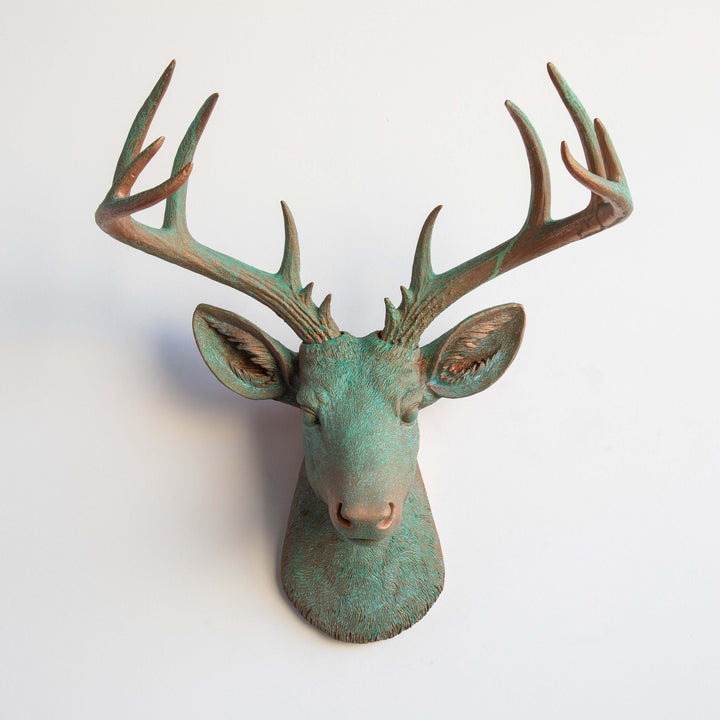 Handcrafted Faux Deer Head Wall Sculpture