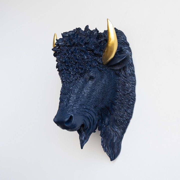 Handcrafted Faux Bison Head Wall Art