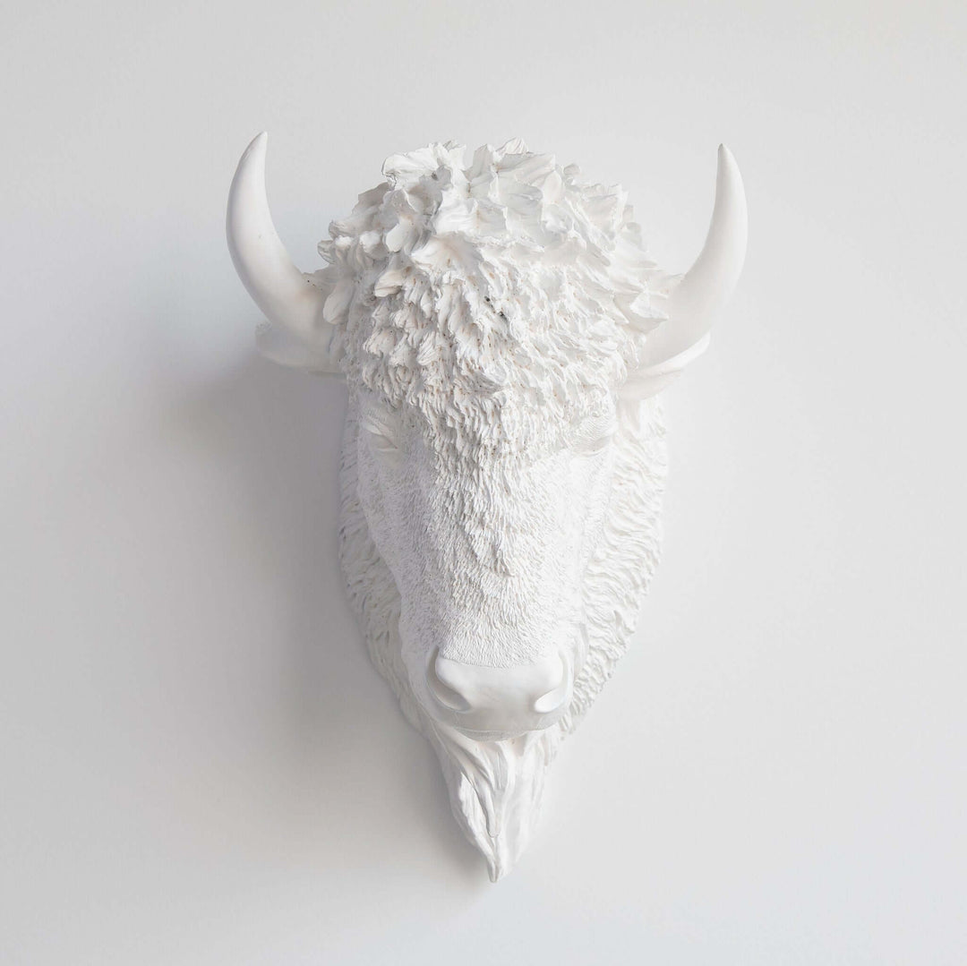Handcrafted Faux Bison Head Wall Art