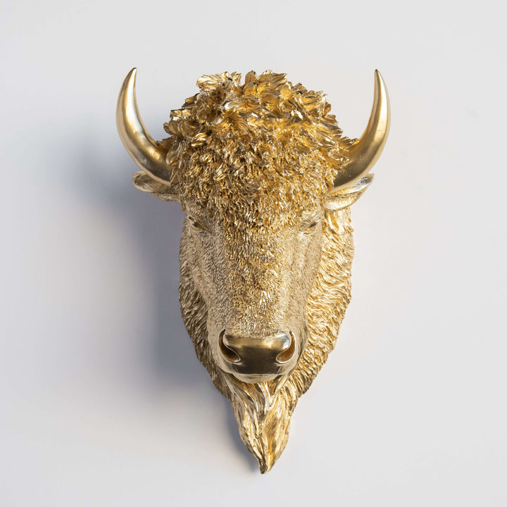 Handcrafted Faux Bison Head Wall Art