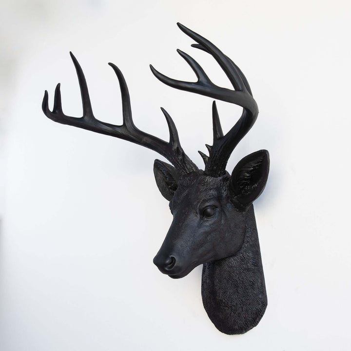 Handcrafted Faux Deer Head Wall Sculpture