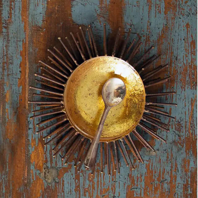 Iron & Goldleaf Medium Sea Urchin Dish