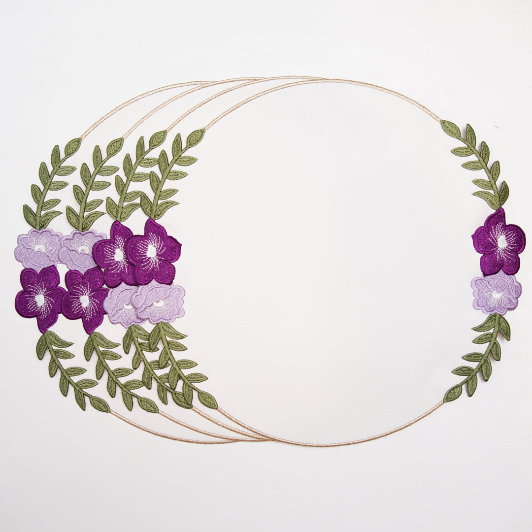 JASMINE WHITE ROUND FAUX LEATHER PLACEMAT (Set Of 4)