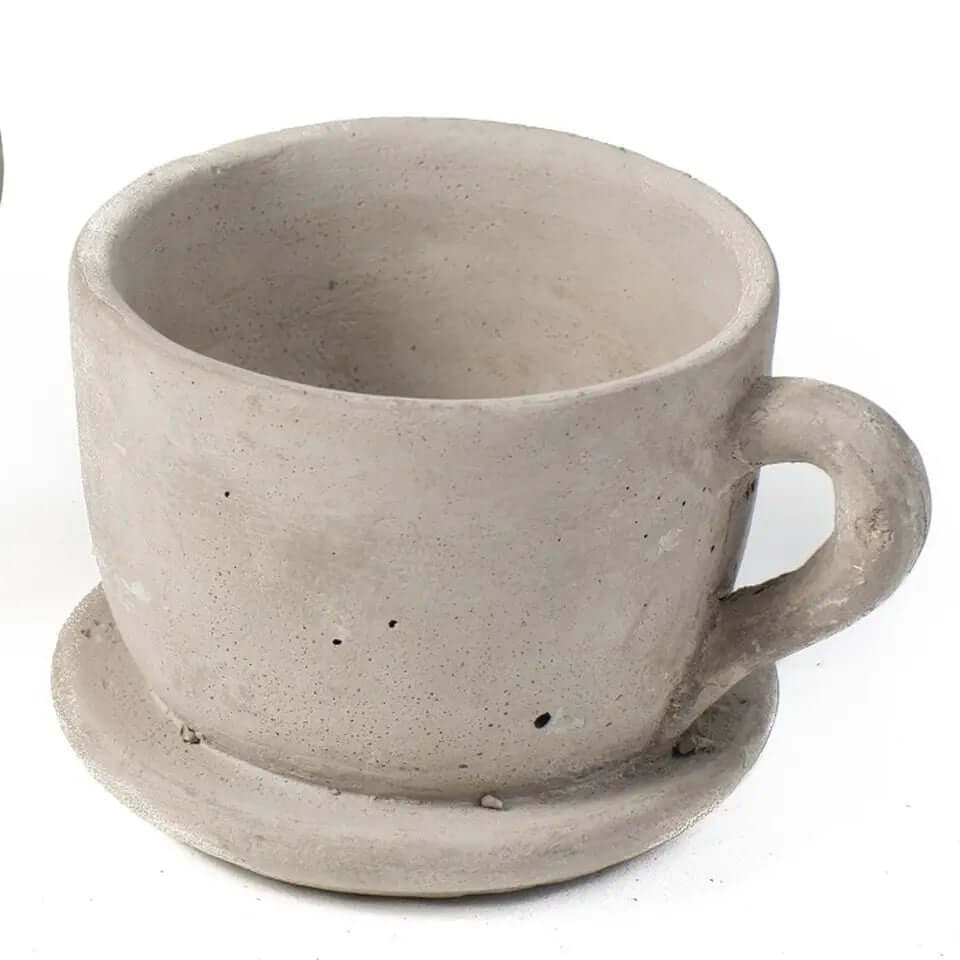 Large Cement Teacup Planter
