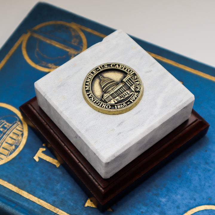 Capitol Marble Paperweight on Walnut Base